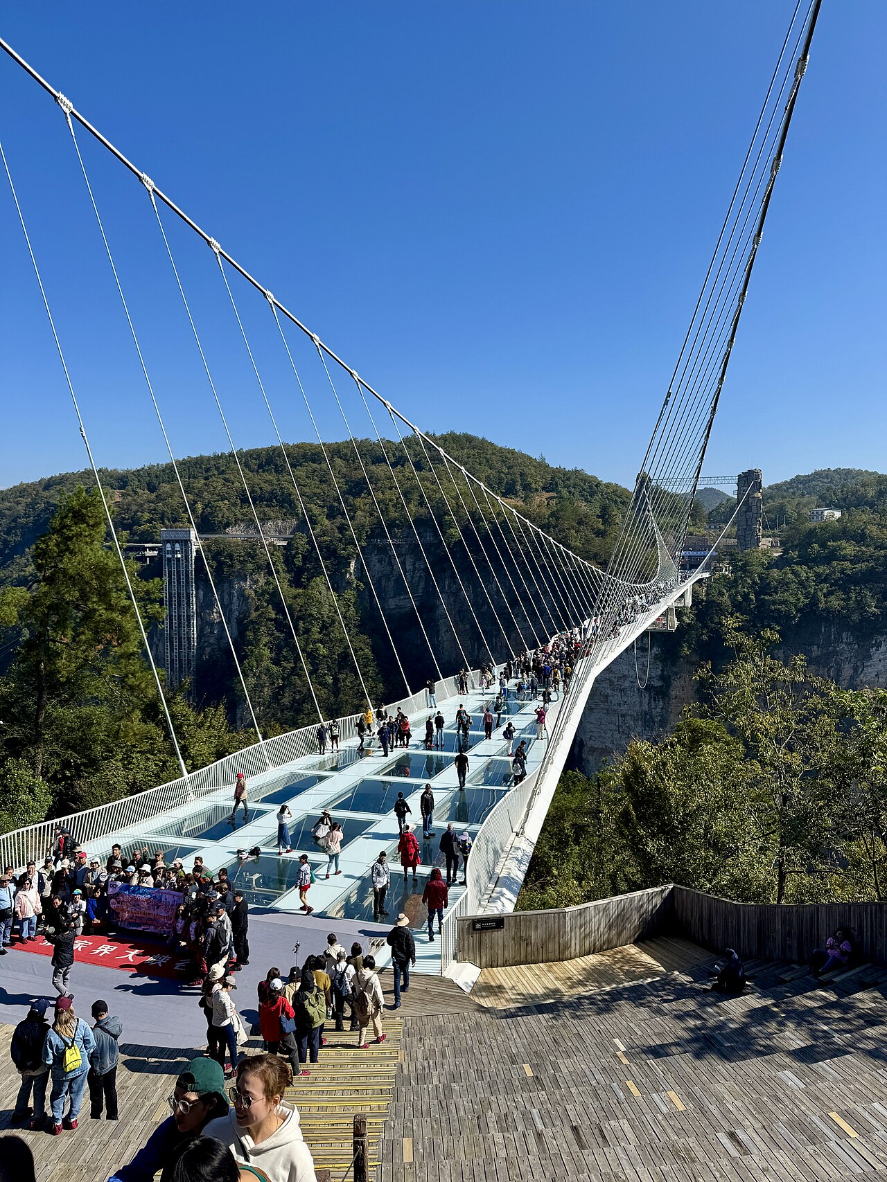 The glass bridge over Zhangjiajie Grand Canyon